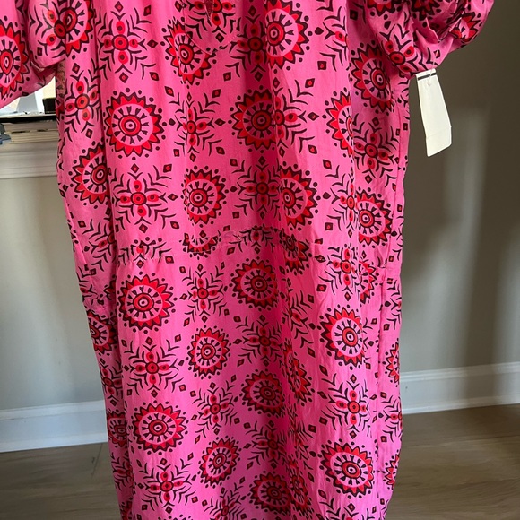 NWT: Silk Ulla Johnson Pink Geometric Dress - Picture 6 of 9